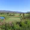 A summer day view of a hole at Grand Lake Golf Course.