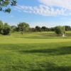 A sunny day view of a green at Patty Jewett Golf Course.