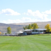 View of the clubhouse from the 18th fairway at Yampa Valley Golf Club