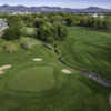 Aerial view of the 11th green at Raccoon Creek Golf Course.