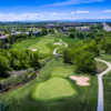 Aerial view of the 2nd green at Saddle Rock Golf Course.