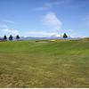 A view of a hole protected by bunkers at Springs Ranch Golf Club