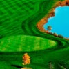 A view of hole #4 protected by a bunker at Ute Creek Golf Course.