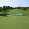 A view of a hole with bunkers and water coming into play at Eisenhower Golf Course (GolfDigest)