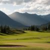 A view of a green guarded by tricky bunkers at Crested Butte Country Club