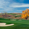 A view of a hole protected by bunkers on both sides of the green at Blackstone Country Club