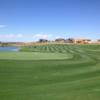 A view of a green with water coming into play at Harmony Golf Club