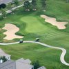Aerial view of green #17 at Lone Tree Golf Club & Hotel